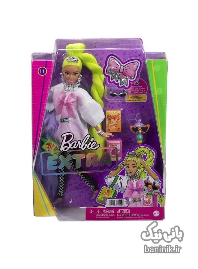 عروسک باربی اکسترا فشن مو سبز Barbie