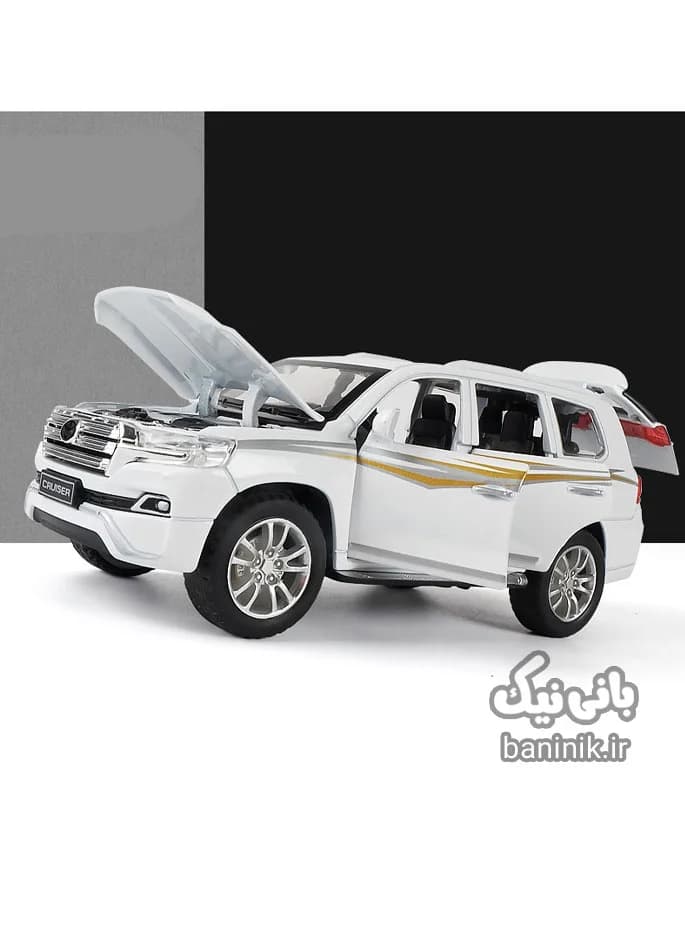 ماشین فلزی تویوتا لندکروز سفید 24091 — تصویر ۲