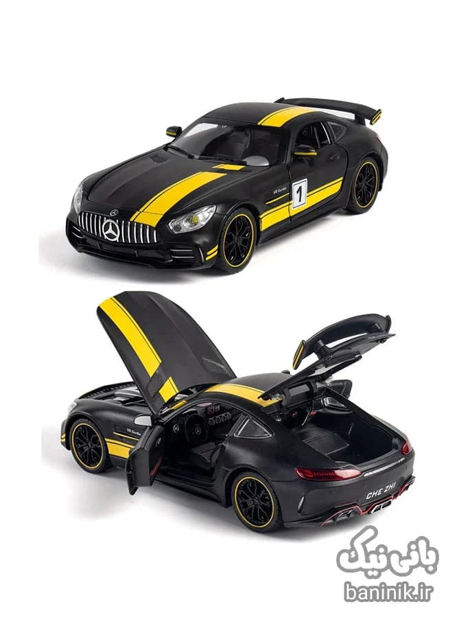 ماشین فلزی عقب کش بنز AMG مشکی مات 24071 — تصویر ۲