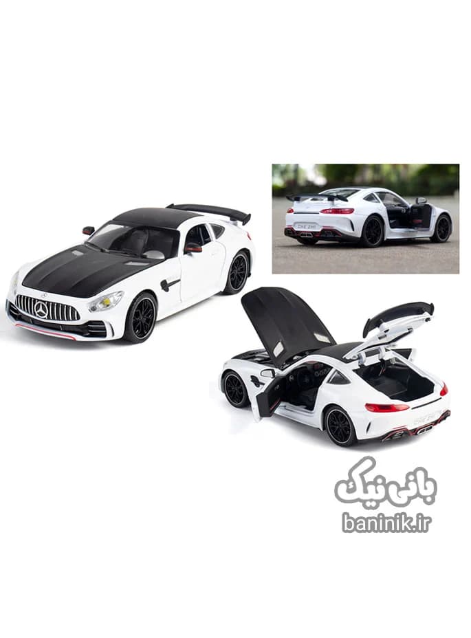 ماشین فلزی عقب کش بنز AMG سفید 24071 — تصویر ۳