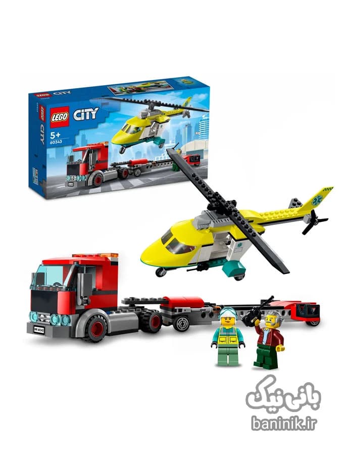 لگو سیتی مدل کامیون و هلیکوپتر نجات LEGO 60343 — تصویر ۴