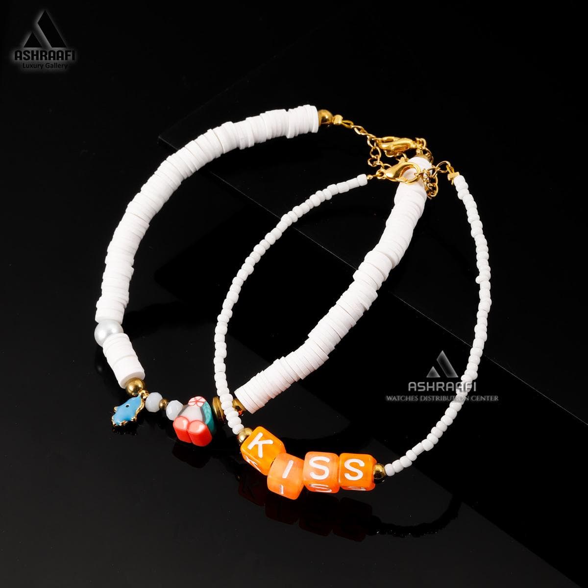دستبند دخترانه سفید Bead Bracelet WO01 — تصویر ۲