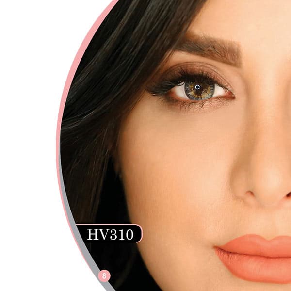 لنز چشم سالانه هرا رنگ طوسی عسلی دور دار شماره HV310