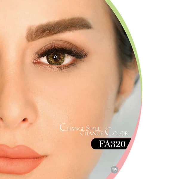 لنز چشم سالانه هرا رنگ سبز عسلی دور دار شماره FA320