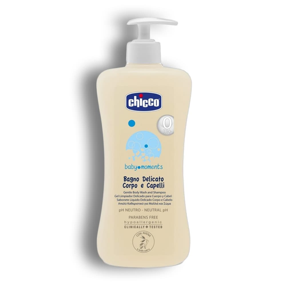 شامپو سر و بدن Chicco سری Baby Moments مدل Gentle Body Wash and Shampoo حجم 500 میل