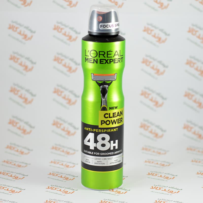 اسپری دئودورانت ضد عرق Clean Power مردانه لورال L’Oreal حجم 250 میل — تصویر ۲