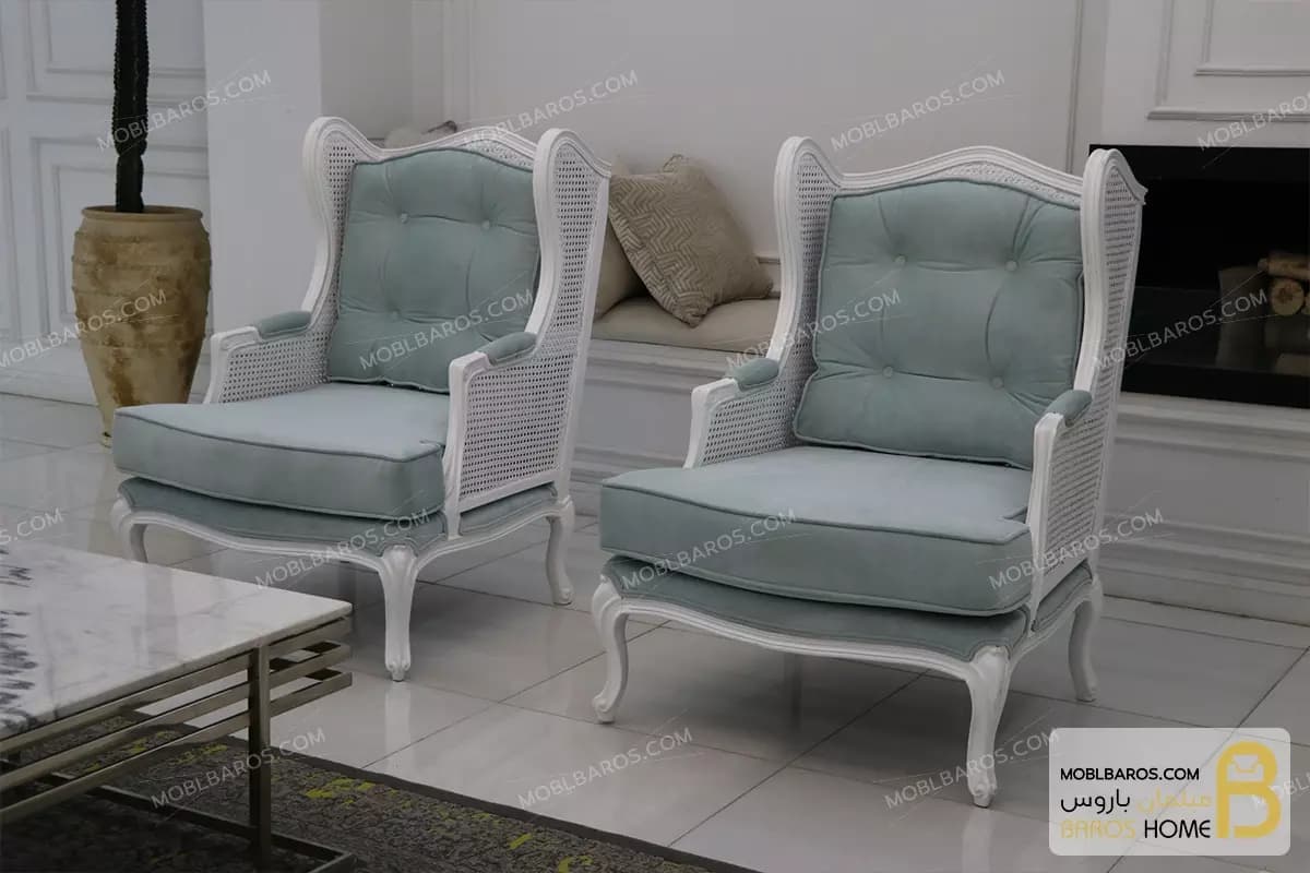 ست مبلمان چوبی و کلاسیک سفارشی مدل گندم و مبل تک کویین — تصویر ۵