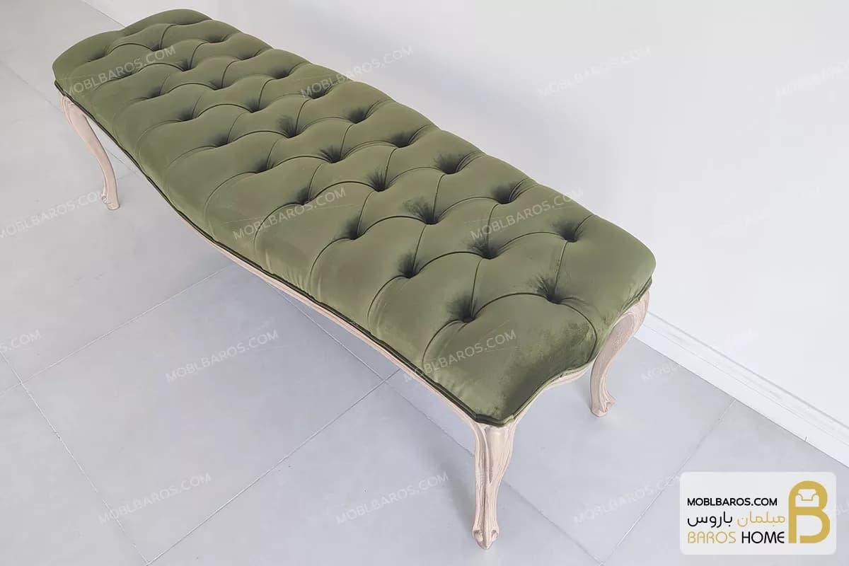 صندلی بنچ چوبی کلاسیک و چستر مدل ریحون — تصویر ۳