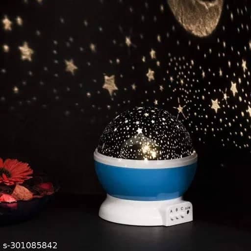چراغ خواب بدون موتور چرخان ماه و ستاره برقی — تصویر ۲