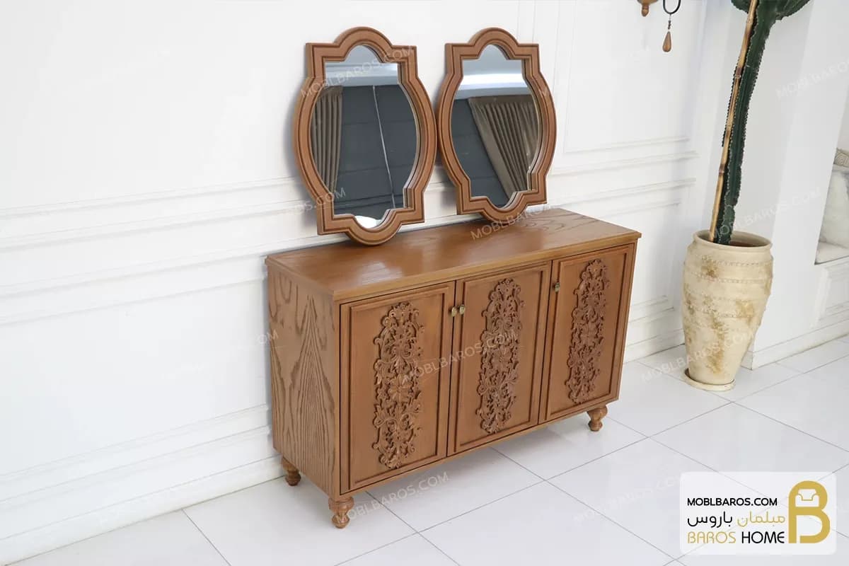 میز کنسول منبتی و چوبی کلاسیک مدل پاتریس — تصویر ۳