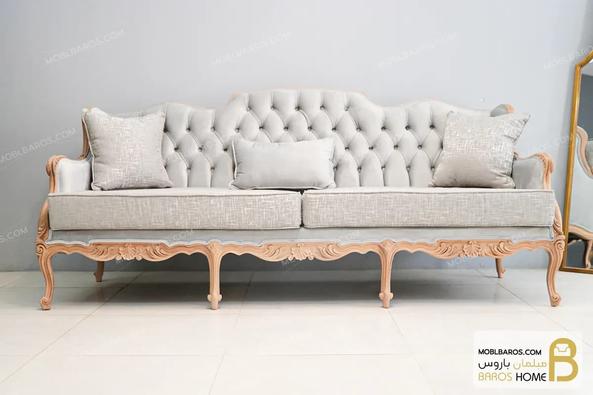 کاناپه و مبل نئوکلاسیک چوبی رومینا — تصویر ۵