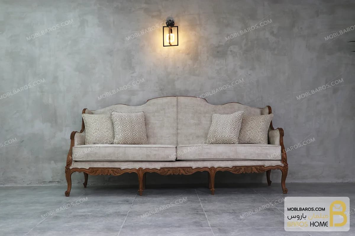 کاناپه و مبل نئوکلاسیک چوبی رومینا — تصویر ۷