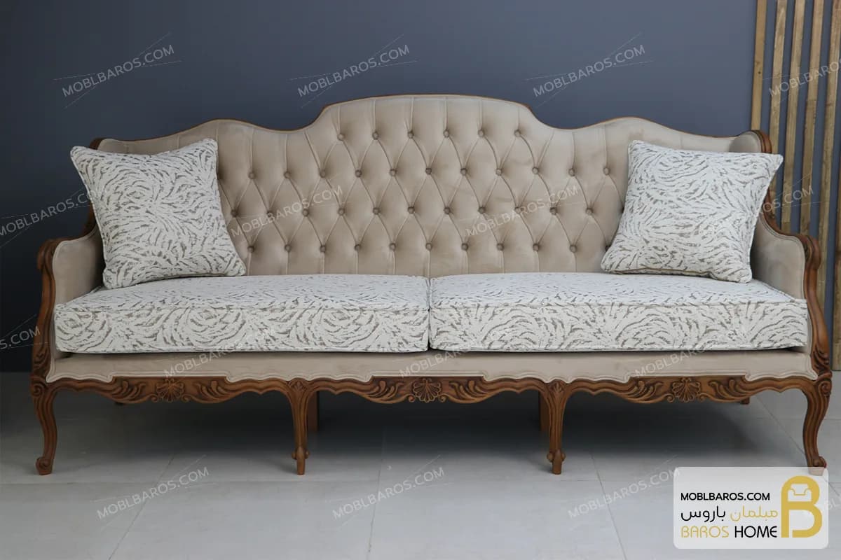 کاناپه و مبل نئوکلاسیک چوبی رومینا — تصویر ۸