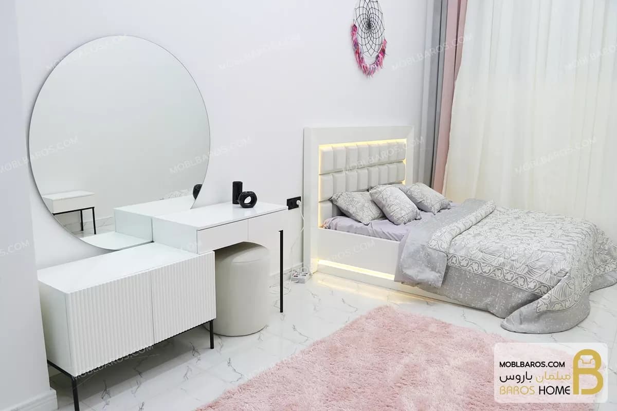 سرویس خواب دو نفره چوبی اسپرت مدل ملینا — تصویر ۲