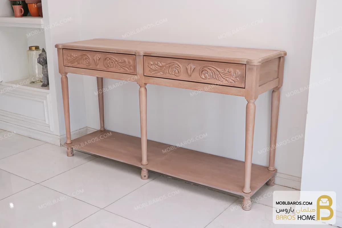 کنسول چوبی منبتی کلاسیک جدید مدل افرا — تصویر ۶