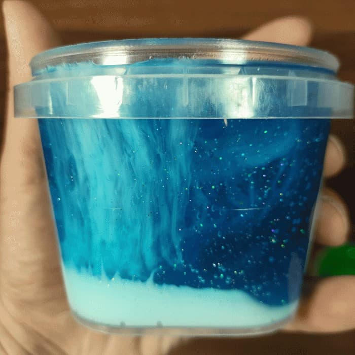 اسلایم گلکسی اکلیلی ظرف ۳۰۰ گرمی رنگ آبی — تصویر ۲