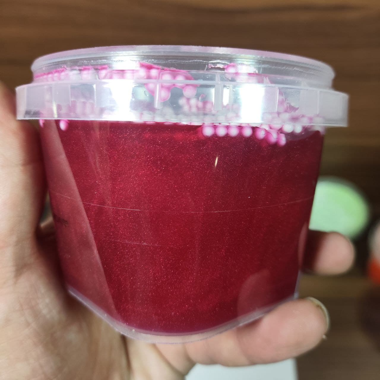 اسلایم دونه برفی ظرف 300 گرمی قرمز — تصویر ۳