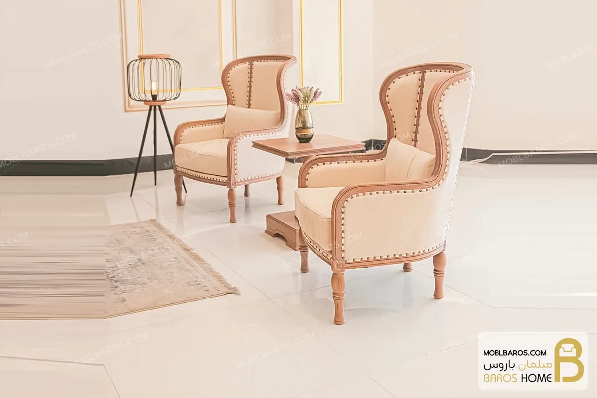 ست مبلمان چوبی کلاسیک و چستر مدل دایان — تصویر ۴