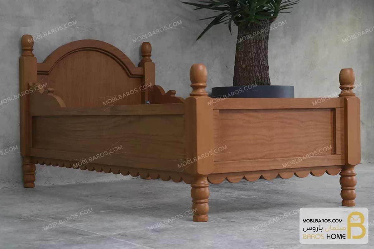 تختخواب سیسمونی چوبی کلاسیک مدل گیلدا — تصویر ۲