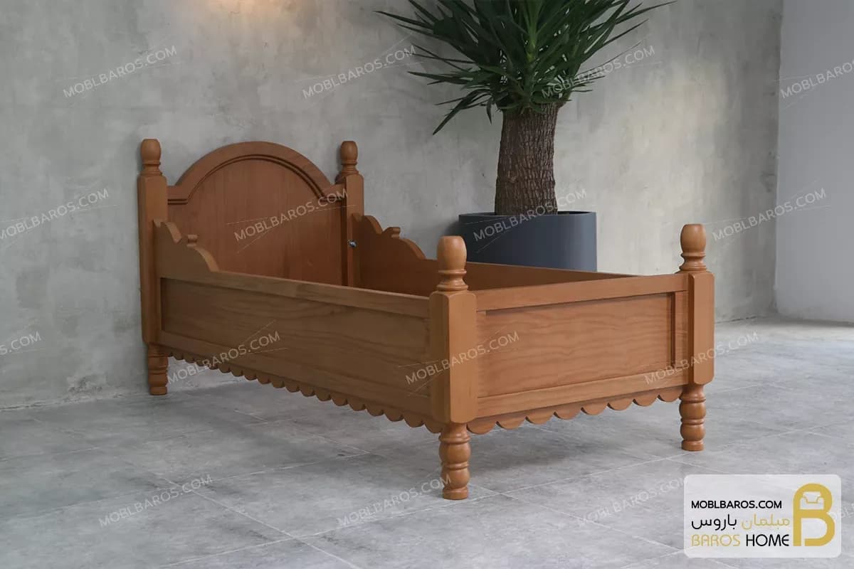 تختخواب سیسمونی چوبی کلاسیک مدل گیلدا