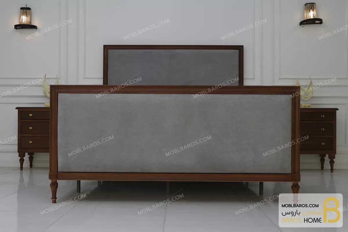 سرویس خواب دونفره چوبی کلاسیک مدل ماهور کد ۲ — تصویر ۴