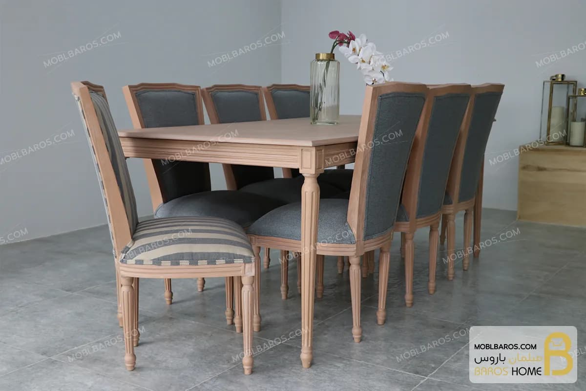 میز ناهارخوری چوبی و کلاسیک مدل کارن — تصویر ۵
