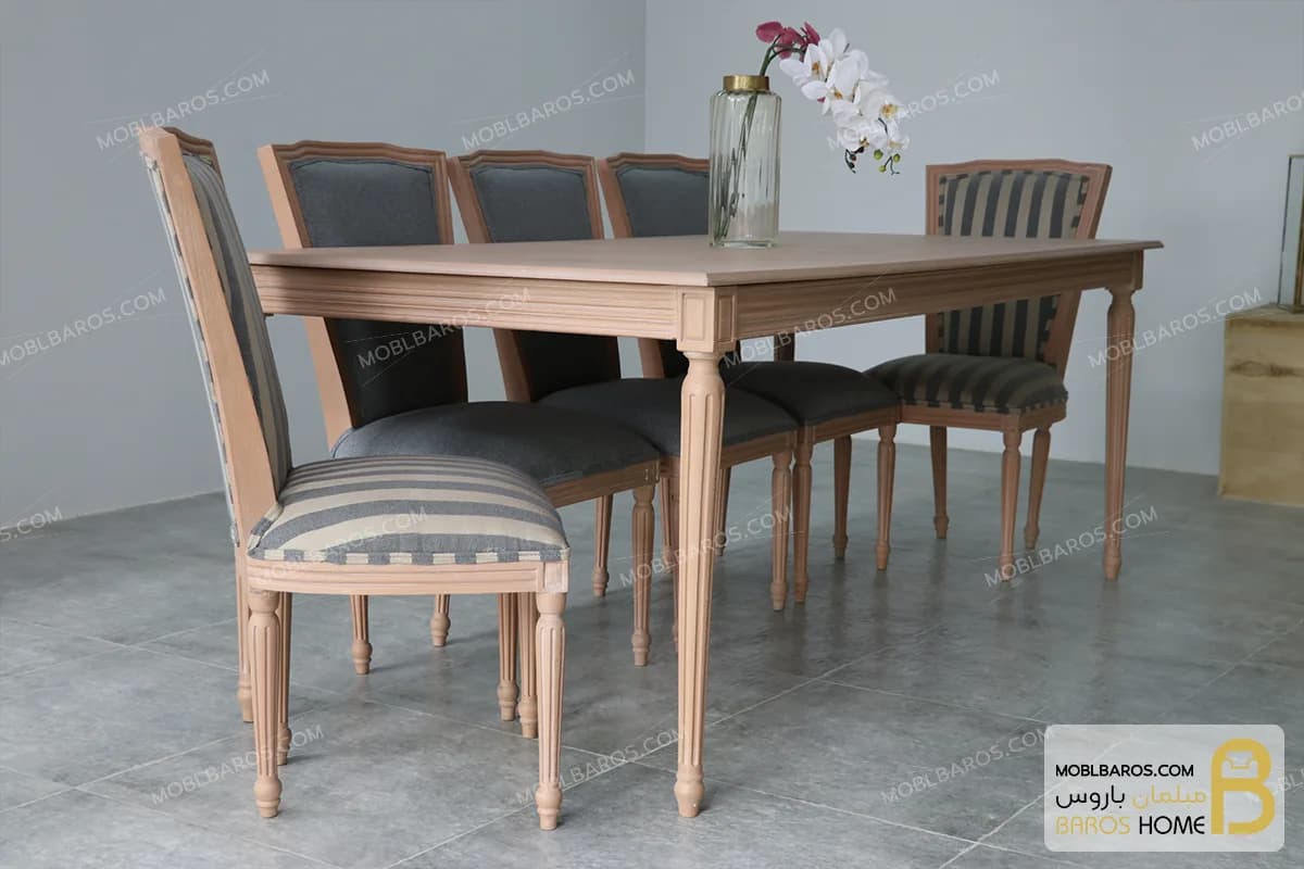 میز ناهارخوری چوبی و کلاسیک مدل کارن — تصویر ۶