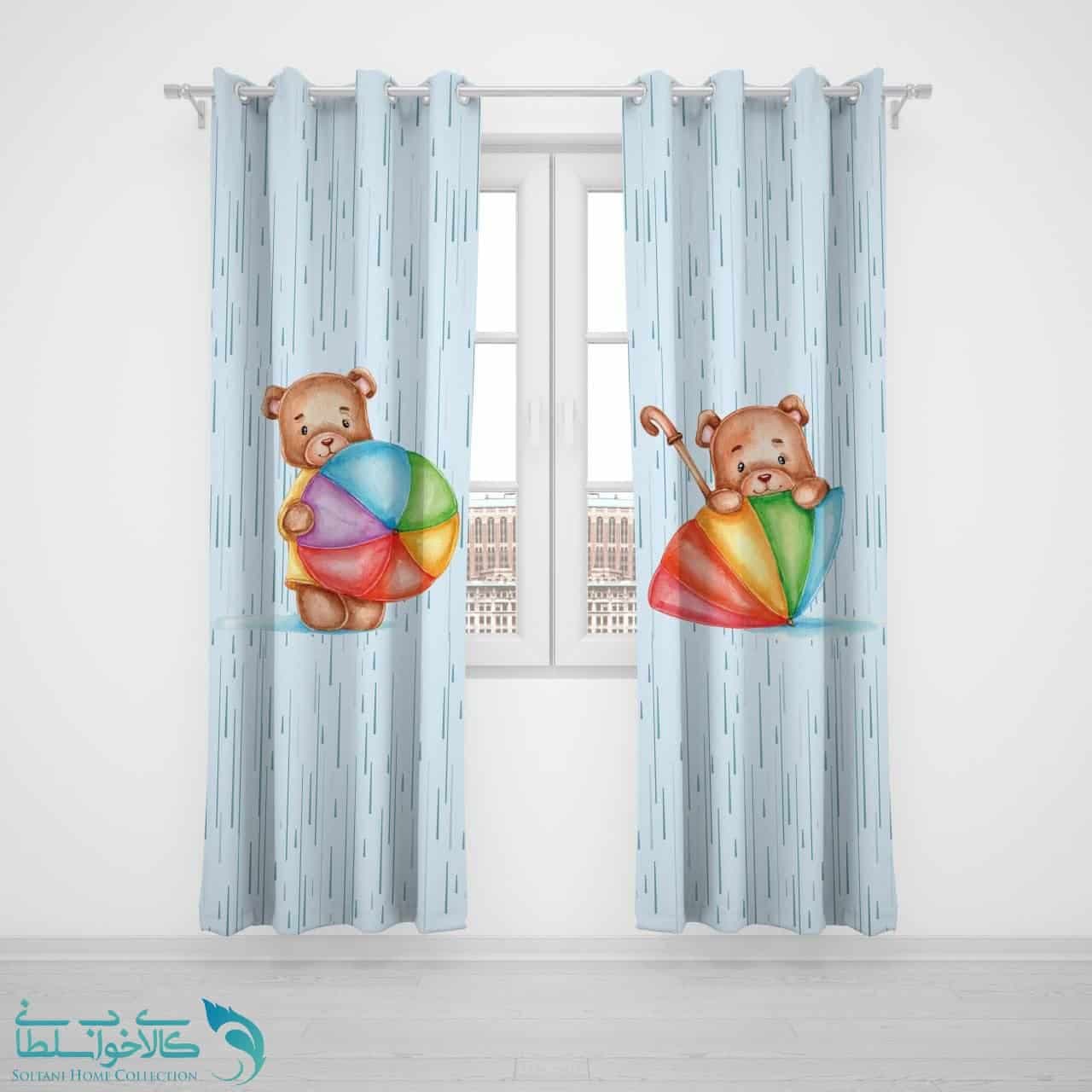 پرده پانچی اتاق کودک طرح چتر کد A3051