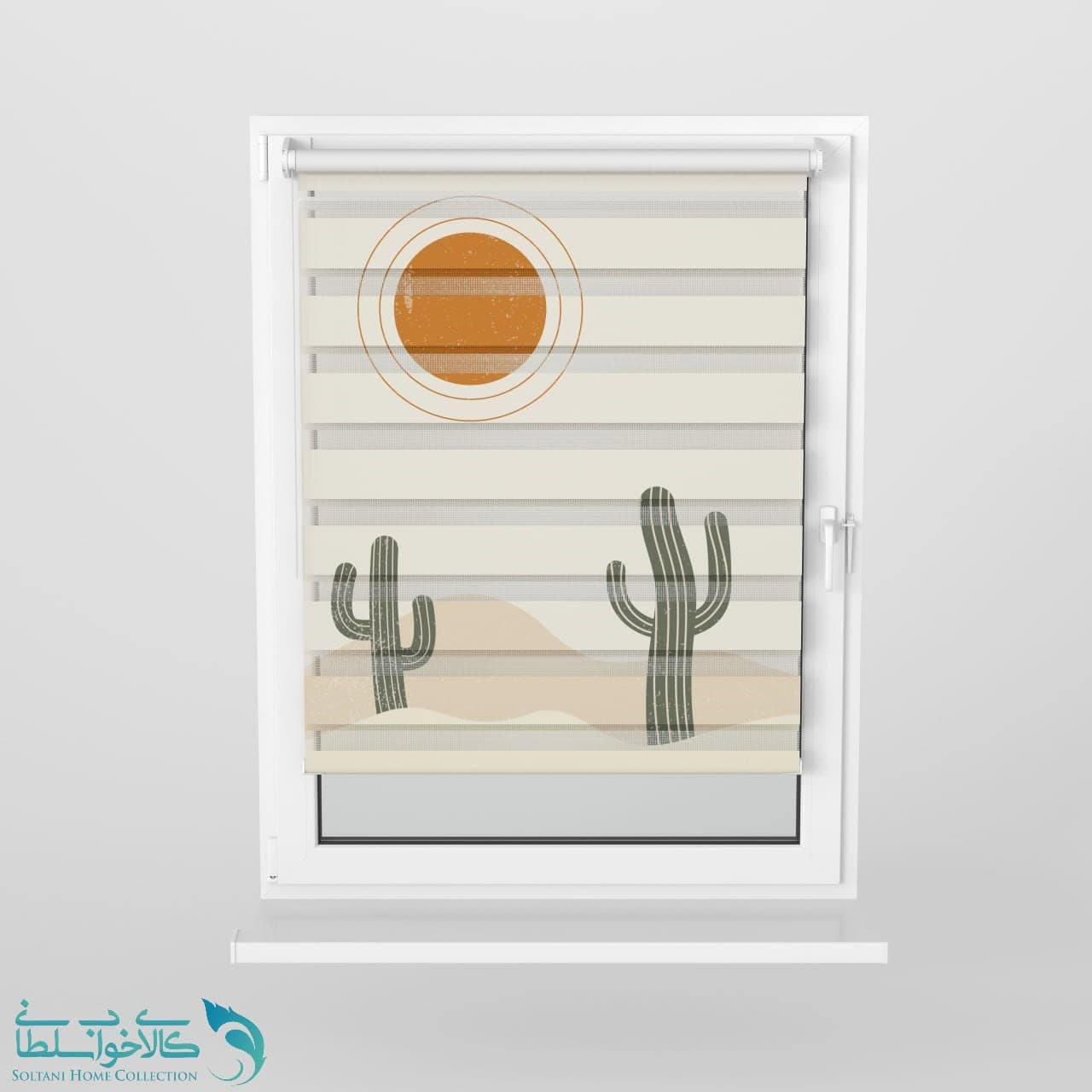 پرده زبرا اتاق کودک طرح کاکتوس کد A3058