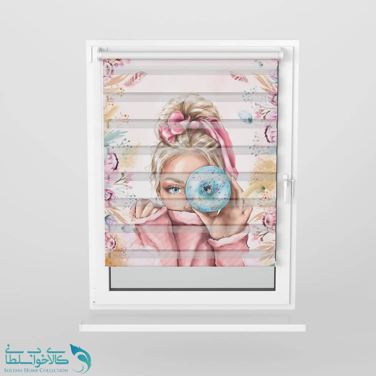 پرده زبرا اتاق کودک طرح دونات کد A3043