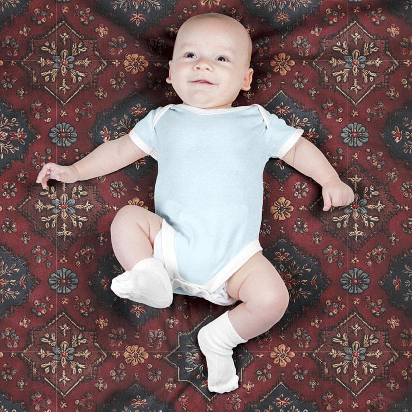 پارچه مخمل روبالشی طرح سه بعدی فرش نقش ایرانی کد 5014683 — تصویر ۴