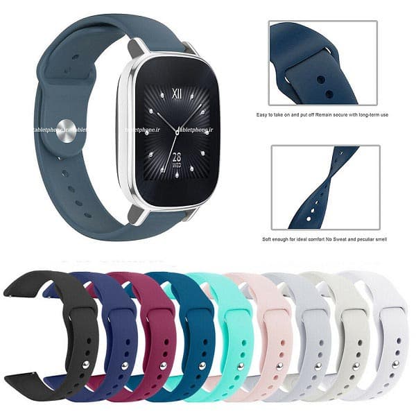 بند سیلیکونی ساعت ایسوس Zenwatch 2 WI502Q مدل دکمه‌ای