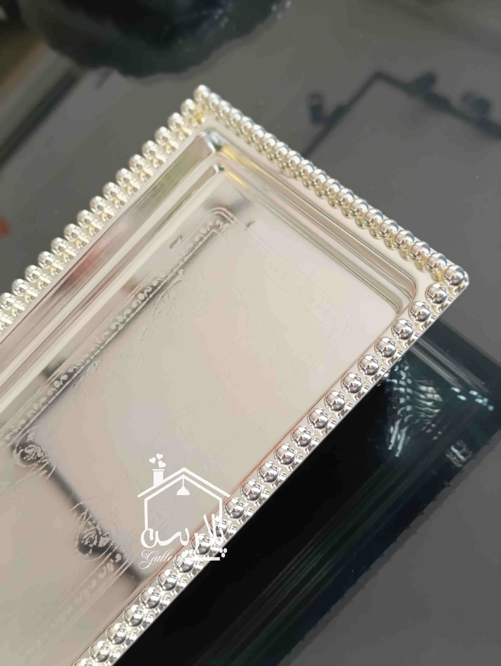 سینی رولت و مزه پایه دار 60 سانتی سیلور — تصویر ۲