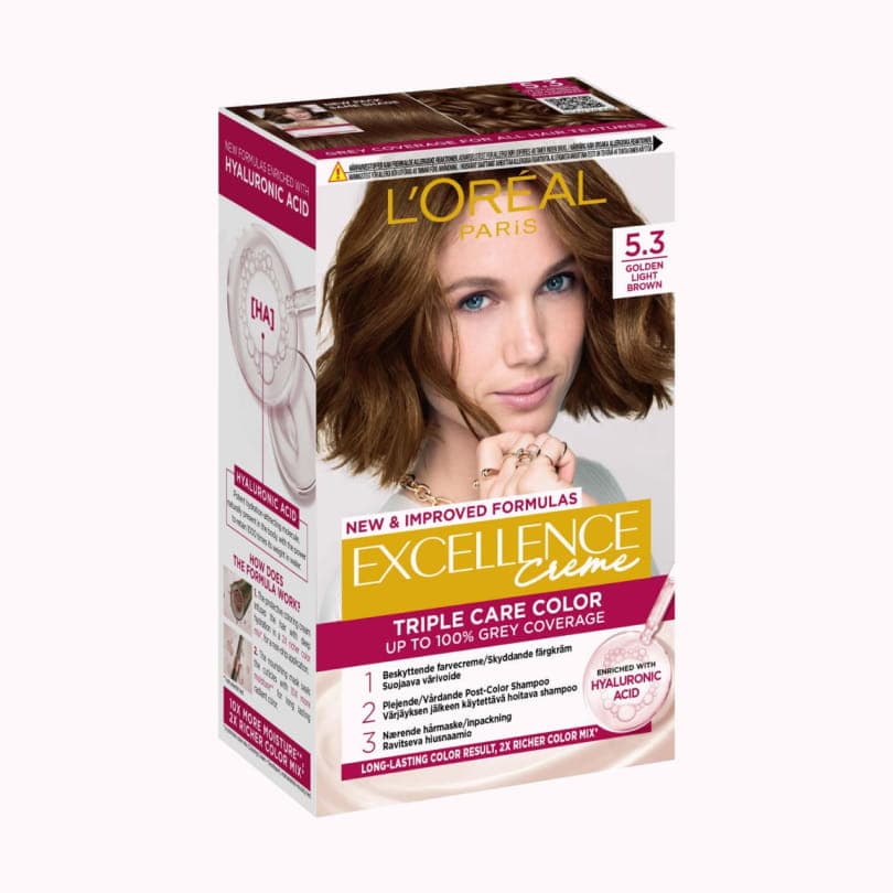کیت رنگ مو لورال شماره 5.3 Natural Golden Brown سری EXCELLENCE