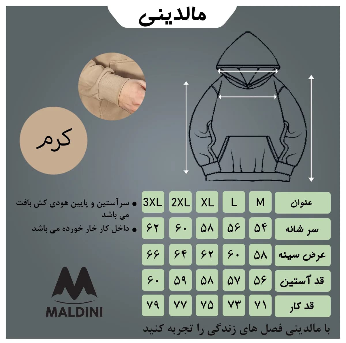 هودی مردانه مالدینی مدل 155 — تصویر ۶