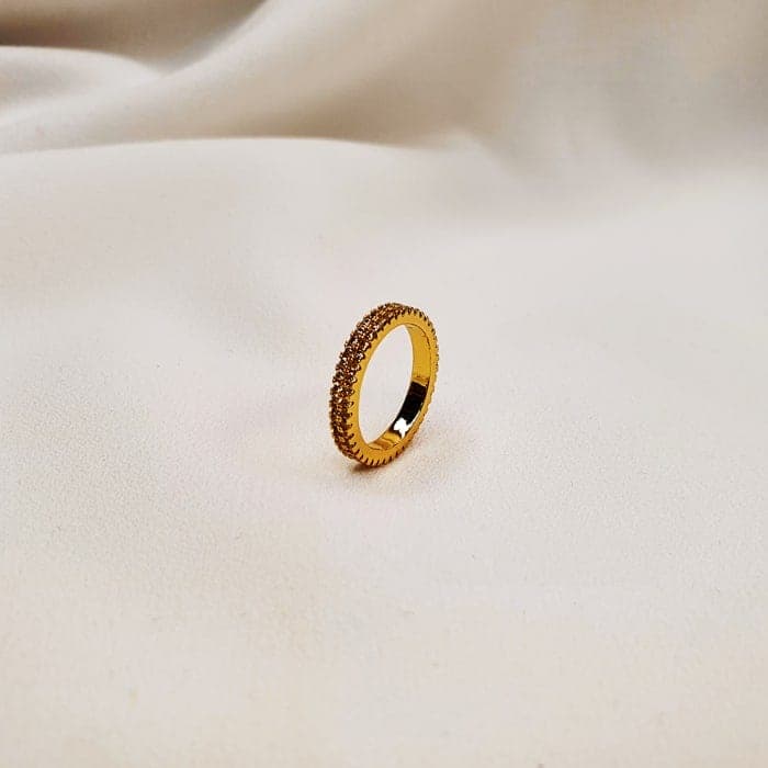 انگشتر زنانه دور نگین اتمی طرح دو ردیف مدل RING 5227 — تصویر ۵