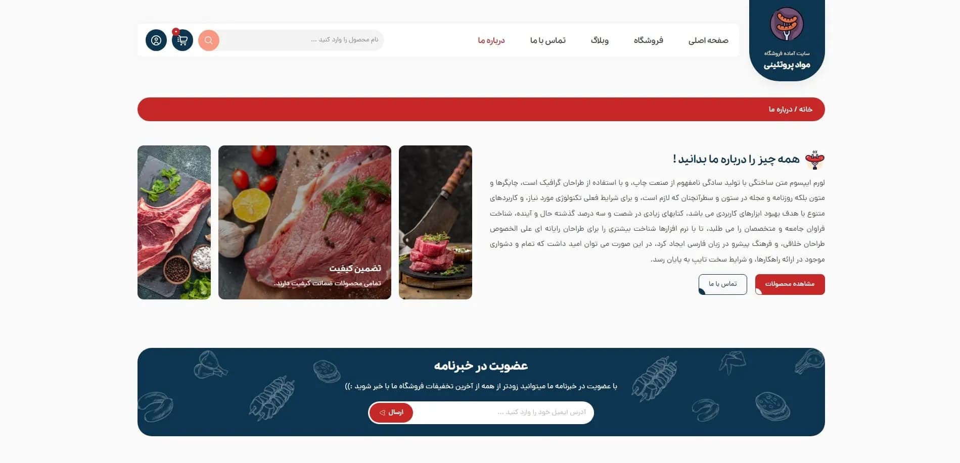 طراحی سایت فروشگاه گوشت و مرغ — تصویر ۵