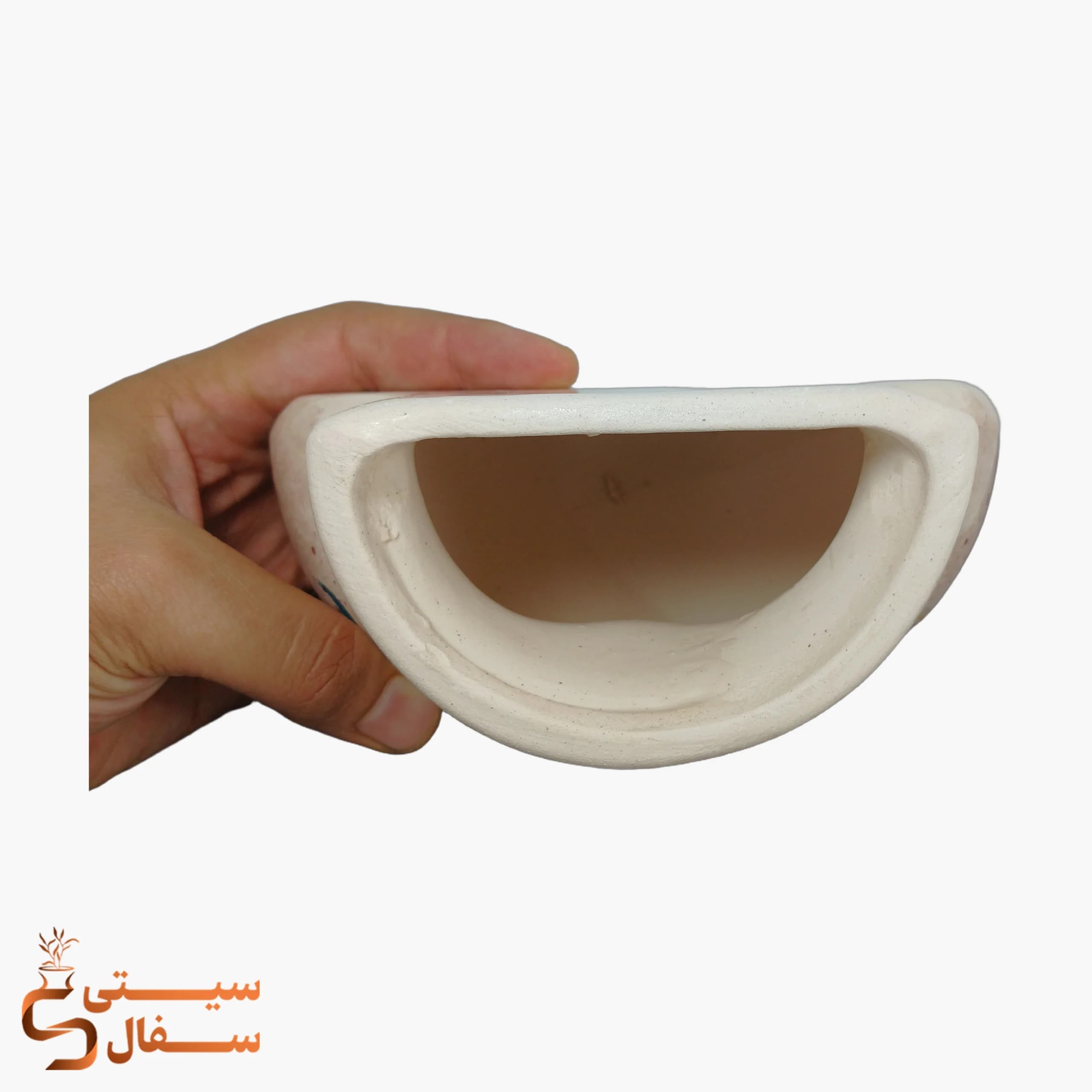 گلدان دیوارکوب کوزهای نارنجی سرامیکی مدل نگار (ارتفاع ۲۱ سانتیمتر) — تصویر ۲