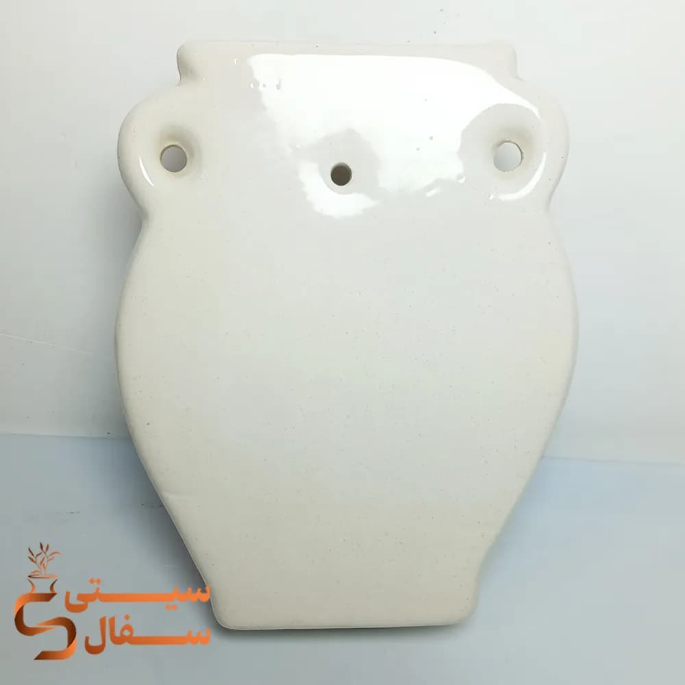 گلدان دیوارکوب کوزه‌ای قرمز سرامیکی مدل نگار (ارتفاع ۲۱ سانتی‌متر) — تصویر ۳