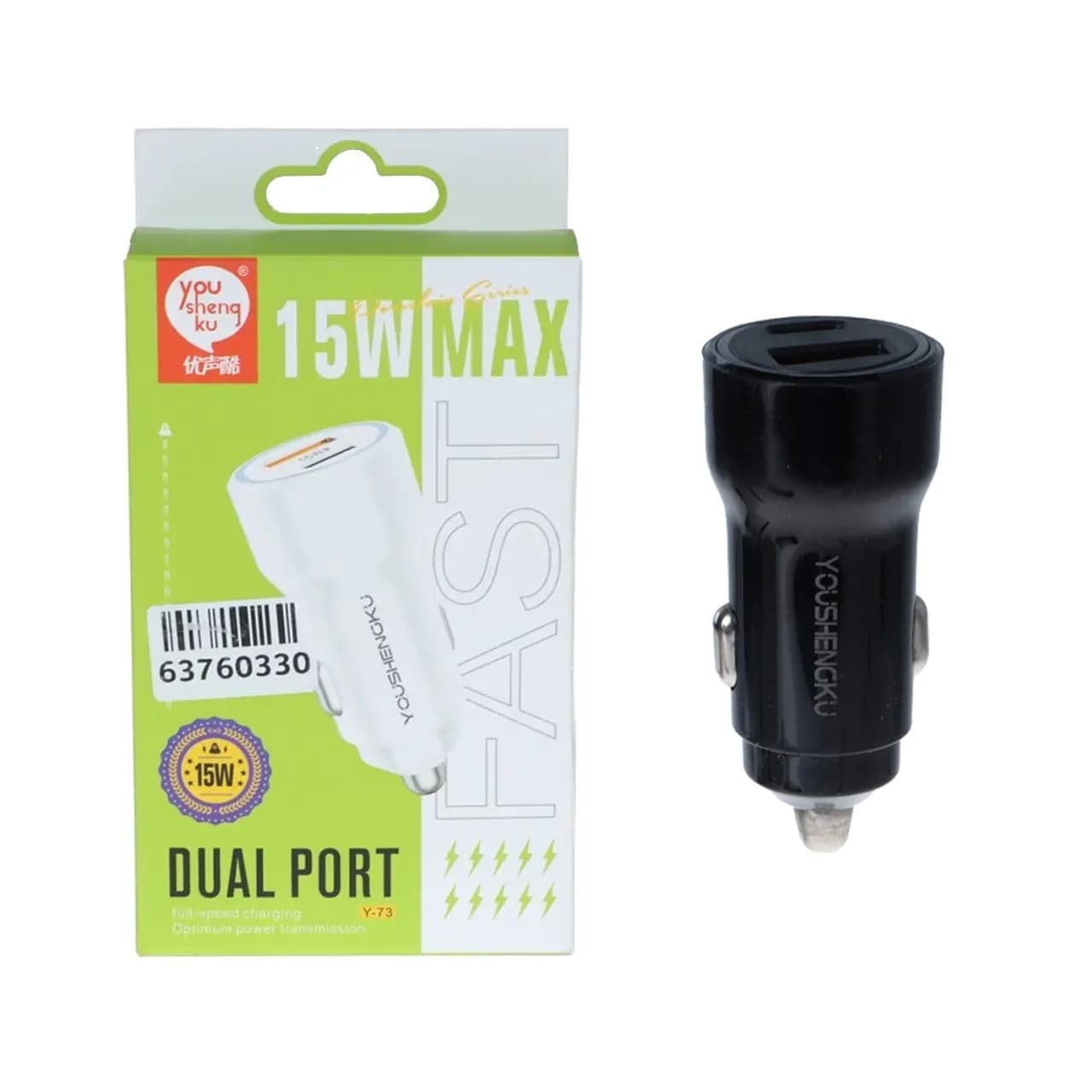 شارژر فندکی PD و فست دو پورت You Sheng Ku مدل Y-73 15W – مشکی – ASP (گارانتی شش ماهه آروین) — تصویر ۴