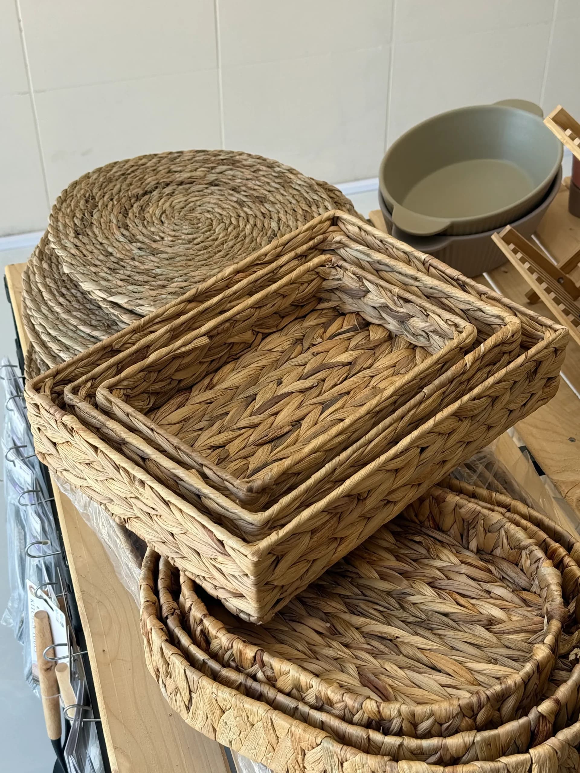 سبد حصیری الیاف طبیعی وارداتی مستطیلی — تصویر ۵