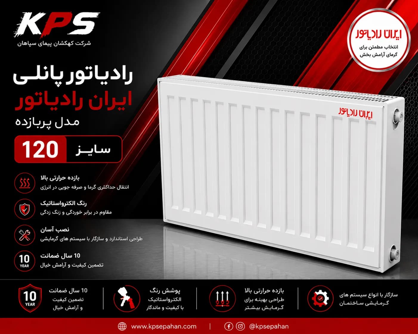 رادیاتور پانلی ایران رادیاتور سایز 120