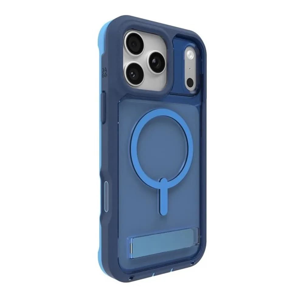 قاب زگ مدل Zagg Cases Rainier Snap with Kickstan مناسب برای iPhone 17 Pro رنگ آبی