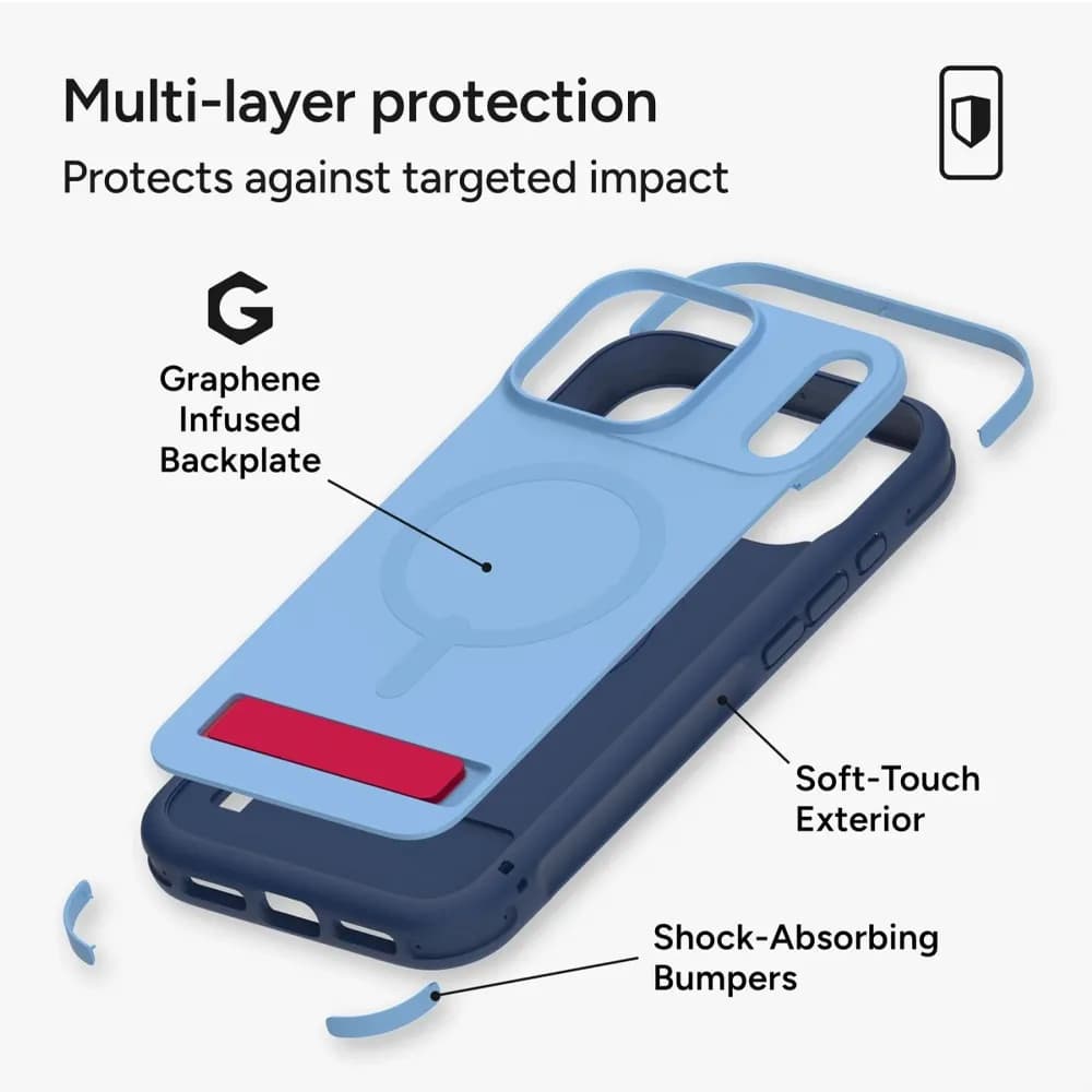قاب زگ مدل Zagg Cases Sedona Snap مناسب برای iPhone 17 Pro رنگ آبی — تصویر ۶