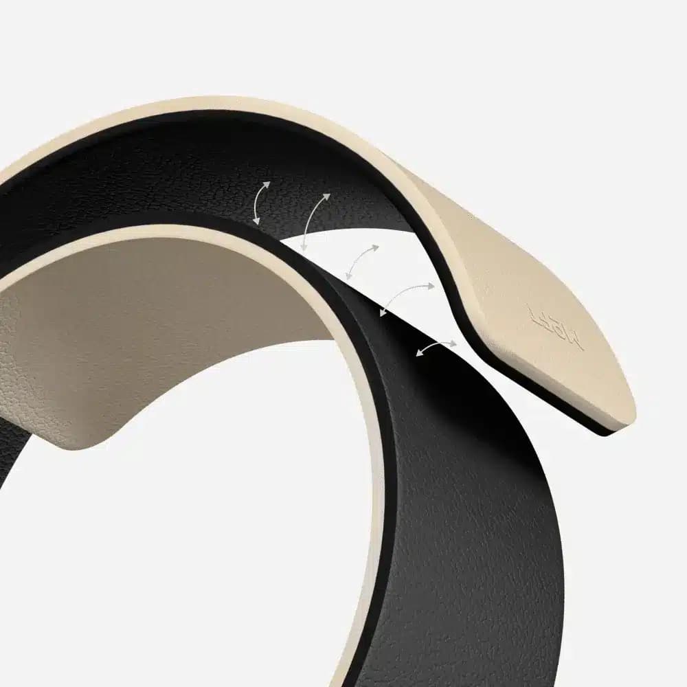 بند دورو اپل واچ برند مافت مدل MOFT Snap Duo Watch Band سایز ۳۸/۴۰/۴۱/۴۲ میلی متر رنگ مشکی/کرم — تصویر ۶