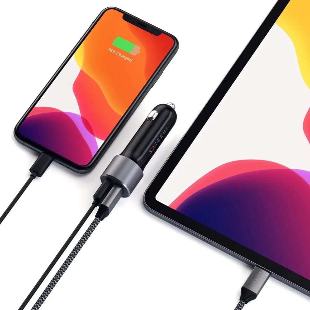 شارژر فندکی ۷۲ وات دو پورت ساتچی مدل Satechi 72W Dual Port Car Charger — تصویر ۴