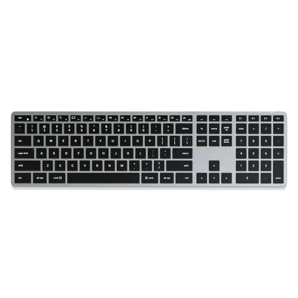 کیبورد بی‌سیم ساتچی مدل Satechi Ultra Slim Backlit X3 Bluetooth Keyboard رنگ نوک مدادی