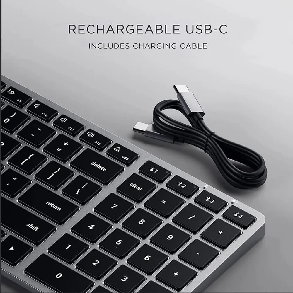 کیبورد بیسیم ساتچی مدل Satechi Slim X2 Bluetooth Keyboard رنگ نوک مدادی — تصویر ۶