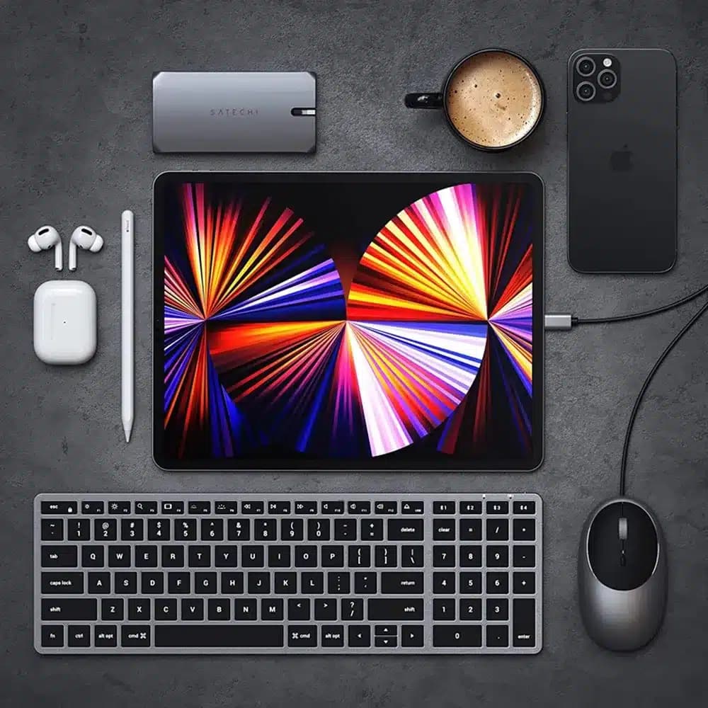 کیبورد بیسیم ساتچی مدل Satechi Slim X2 Bluetooth Keyboard رنگ نوک مدادی — تصویر ۷