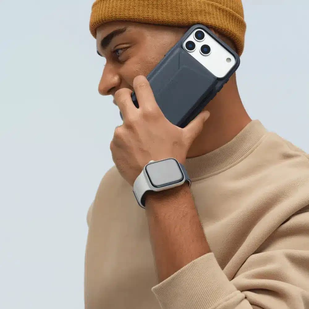 بند دورو اپل واچ برند مافت مدل MOFT Snap Duo Watch Band سایز ۴۴/۴۵/۴۶/۴۹ میلی متر رنگ سرمه ای/خاکستری — تصویر ۸